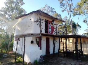 Besouro,casa de tierra en el bosque de Punta del Diablo